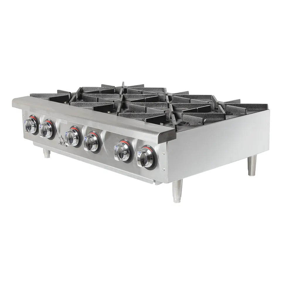 Star 606HF 36" Gas Hotplate w/ (6) Burners & Manual Controls - NG