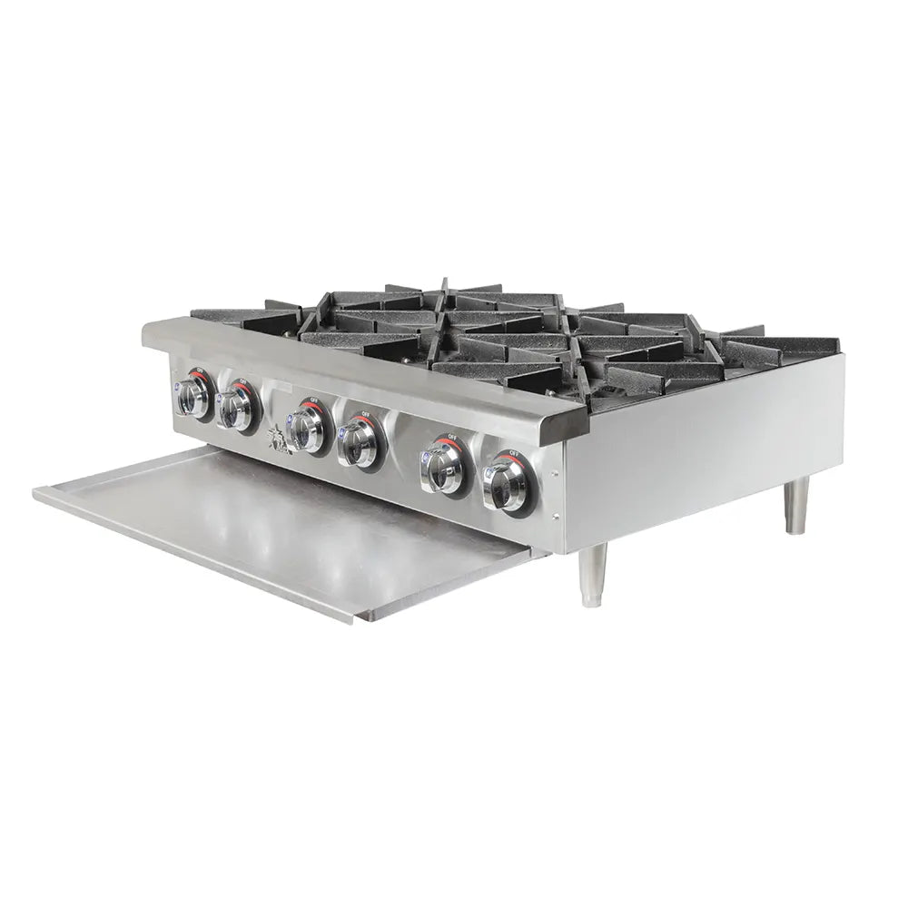 Star 606HF 36" Gas Hotplate w/ (6) Burners & Manual Controls - LP