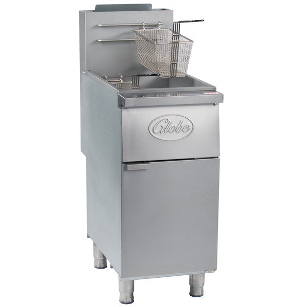 Globe GFF35PG Liquid Propane 35-40 lb. Stainless Steel Floor Fryer