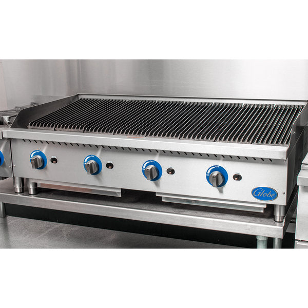 Globe GCB48G-SR 48" Gas Charbroiler with Stainless Steel Radiants