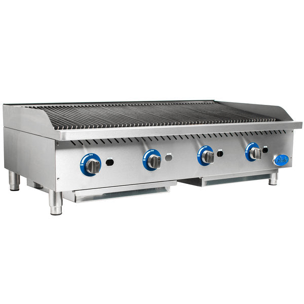 Globe GCB48G-RK 48" Gas Lava Rock Charbroiler