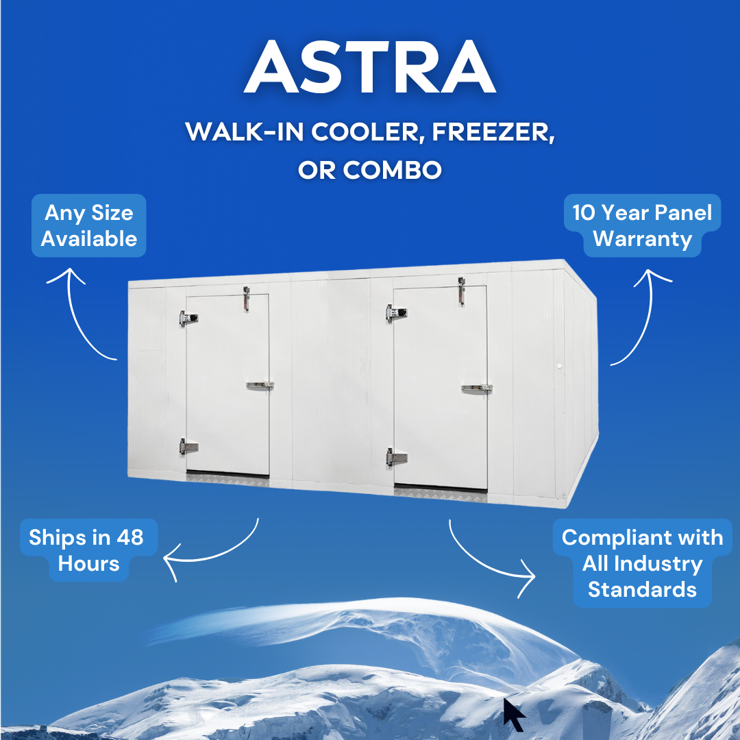 Astra 6 x 17 Walk-In Combo Cooler & Freezer With Floor + Top Mount Refrigeration