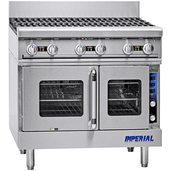 Imperial Range IHR-6-P 36" Liquid Propane 6 Open Burner Range with Provection Oven