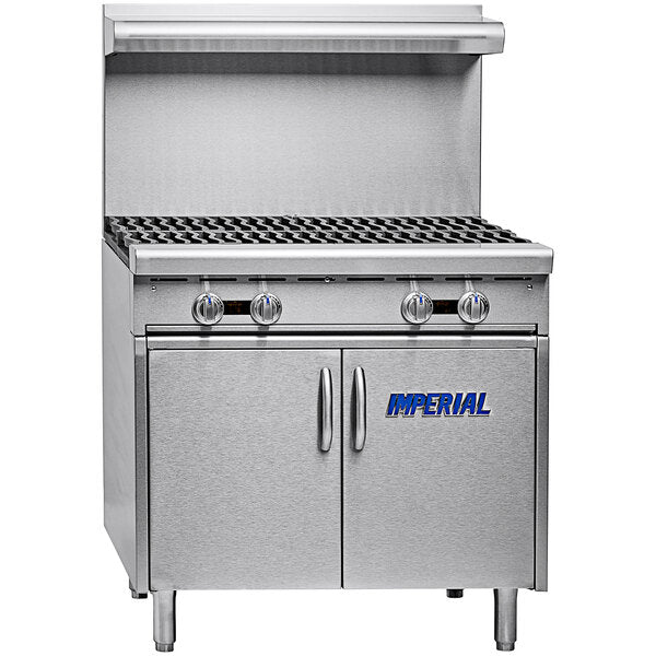 Imperial Range IHR-6-XB 36" Natural Gas 6 Open Burner Range with Cabinet Base