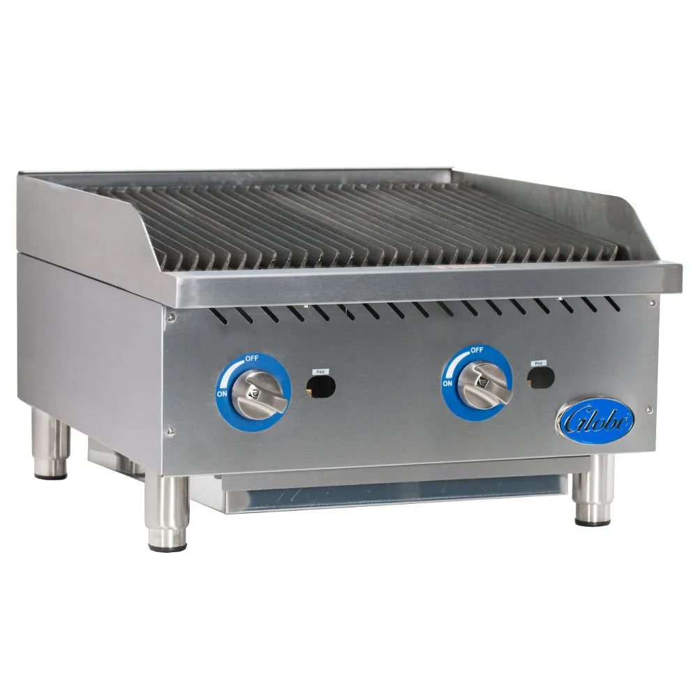 Globe  GCB24G-RK 24" Countertop Gas Charbroiler