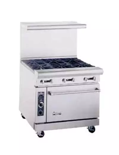 American Range AR-24G-4B 48" 4 Burner Gas Range with 24" Griddle and (2) Standard Ovens - NG