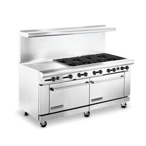 American Range AR-24G-8B 72" 8 Burner Gas Range with 24" Griddle (2) Standard Ovens - NG