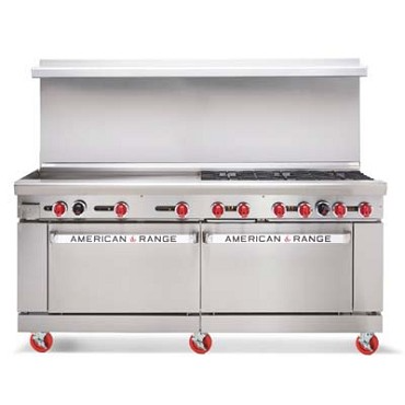 American Range AR-36G-6B 72" 6 Burner Gas Range with 36" Griddle (2) Standard Ovens - NG