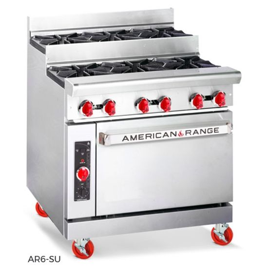 American Range AR-8-SU 48" 8 Burner Gas Range with Step up and (2) Standard Ovens - NG