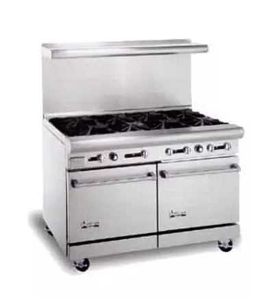 American Range AR-8 48" 8 Burner Gas Range with (2) Standard Ovens - NG