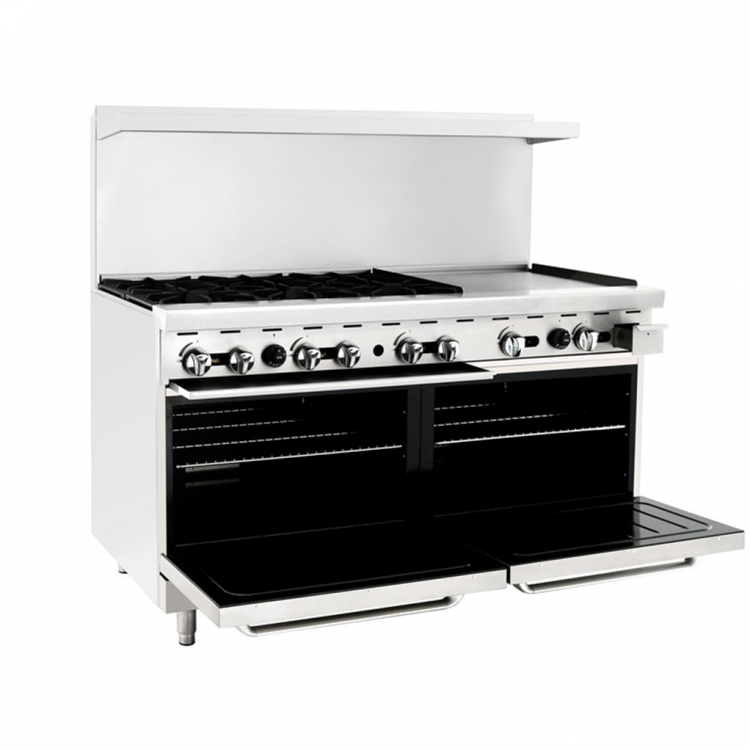 Atosa AGR-6B24GR 60" Commercial Gas Range 6 Burner with Griddle - NG