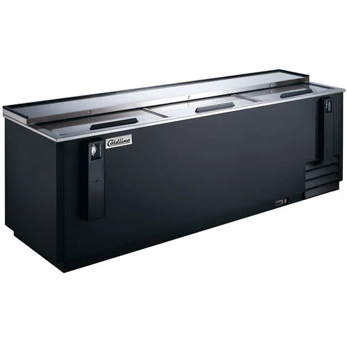 Coldline BBC-95 95" Horizontal Reach-In Black Bottle Cooler - 27 Cu. Ft.