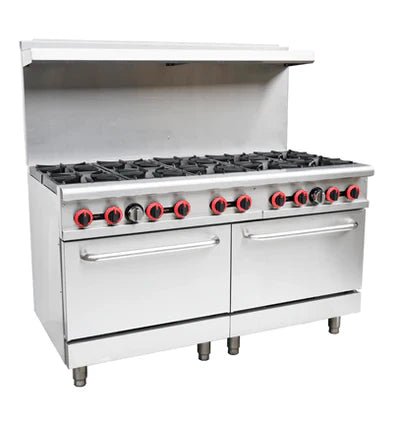 Cookline CR60-10-LP 60" 10 Burner Liquid Propane Range with 2 Ovens