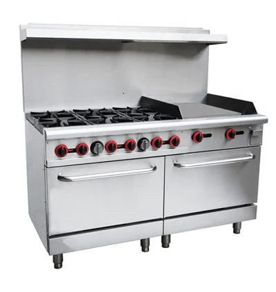 Cookline CR60-24G-NG 60" 6 Burner Natural Gas Range with 2 Ovens with 24" Griddle