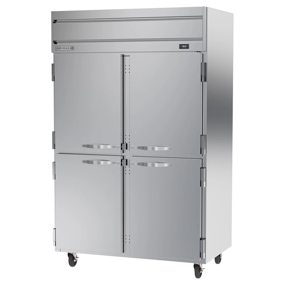 Beverage Air HFPS2HC-1HS 4 Solid Half-Doors Top Mount Freezer Stainless Steel Front, Sides & Interior