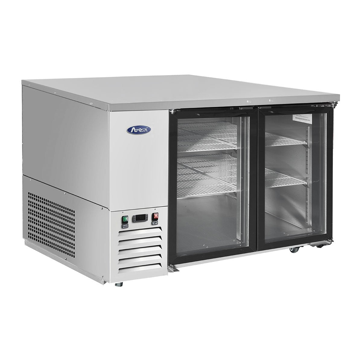 Atosa MBB48G-GR 48" Glass Door Back Bar Cooler - Stainless Steel