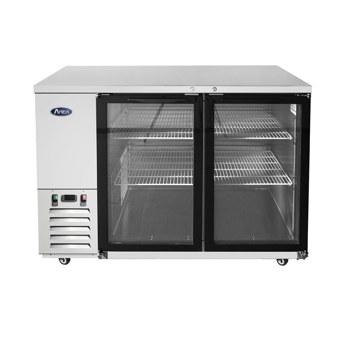 Atosa MBB59G-GR 59" Glass Door Back Bar Cooler - Stainless Steel