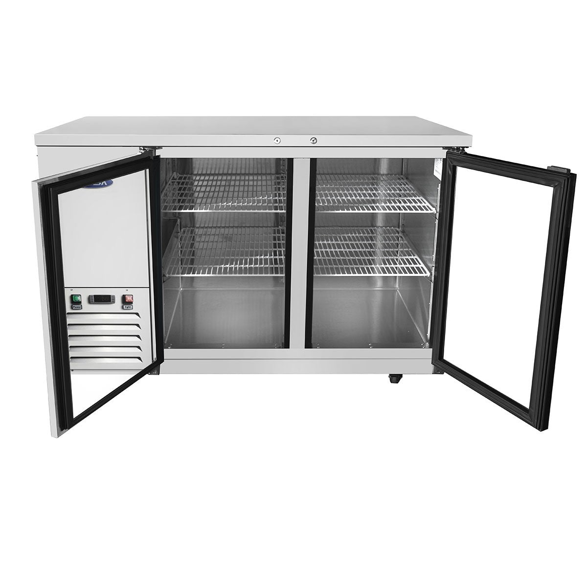 Atosa MBB59G-GR 59" Glass Door Back Bar Cooler - Stainless Steel