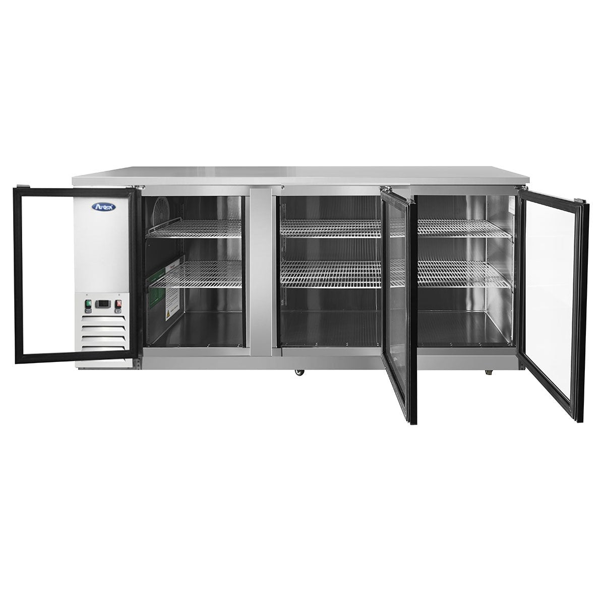 Atosa MBB90G-GR 90" Glass Door Back Bar Cooler - Stainless Steel