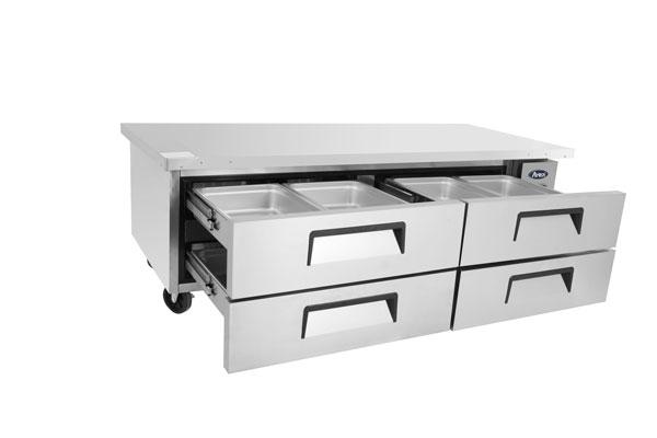 Atosa MGF8454GR 76" Extended Top Chef Base with 72" Cabinet