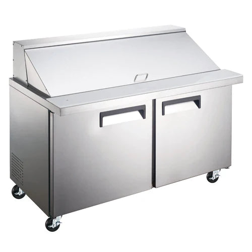 Coldline SMP48 48" Two Door Mega Top Bain Marie Sandwich Prep Refrigerator - 18 Pans