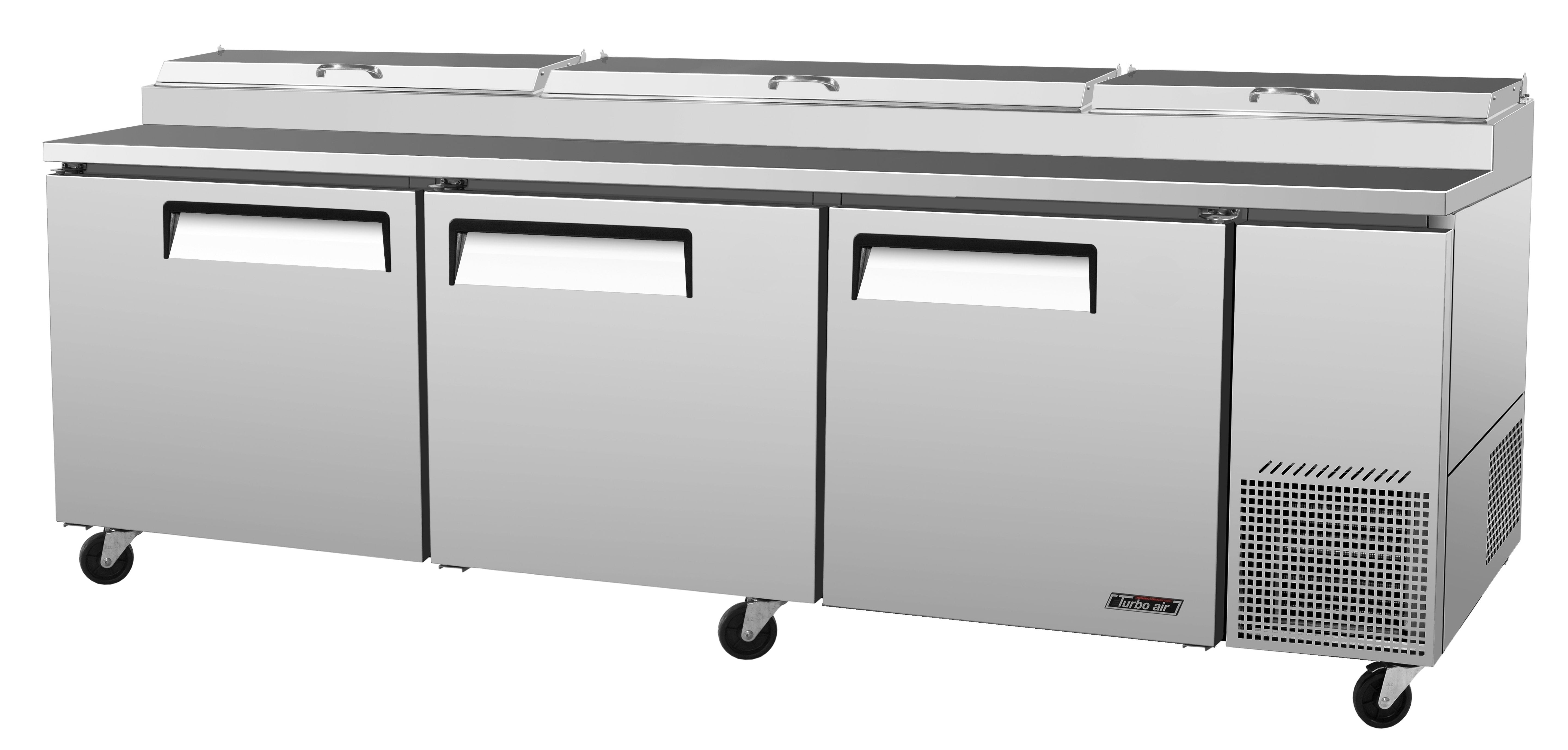 Turbo Air TPR-93SD-N 3 Solid Doors Pizza Prep.Table