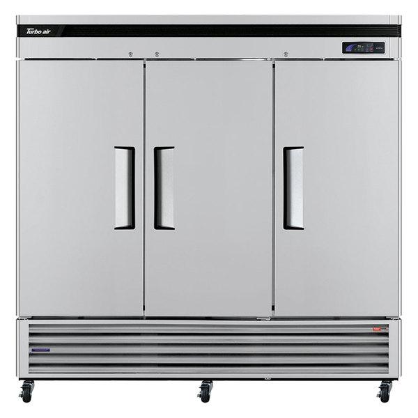 Turbo Air TSR-72SD-N 3 Solid Doors Refrigerator, Bottom Mount