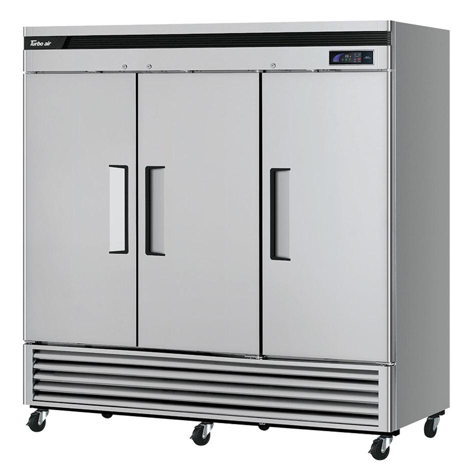 Turbo Air TSR-72SD-N 3 Solid Doors Refrigerator, Bottom Mount