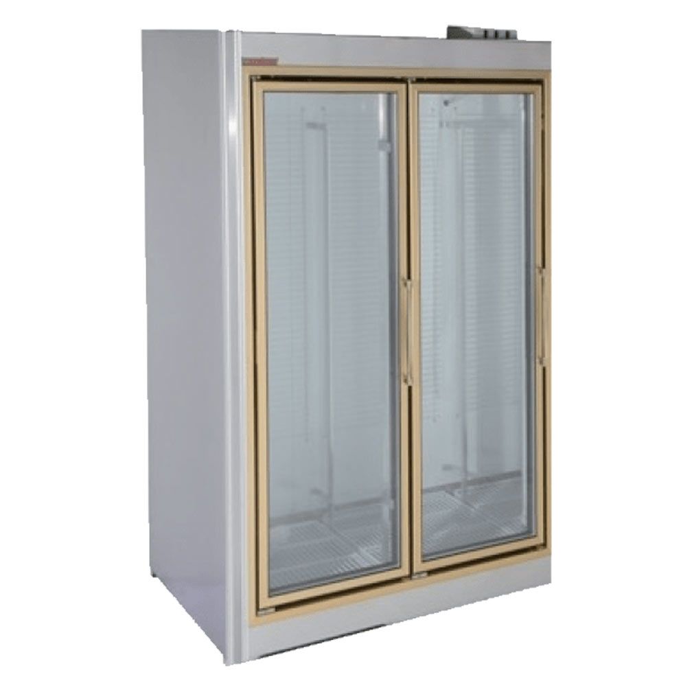 Universal  ADM-2 FREEZER_B 55" Stainless Steel Two Swing Glass Door Remote Merchandiser Freezer