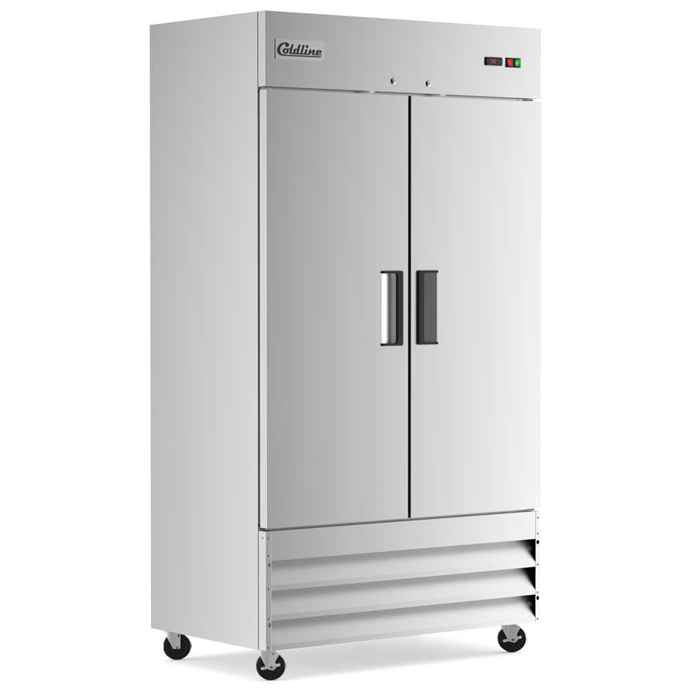 Coldline C35F 40" Solid Double Door Commercial Reach-In Freezer, Stainless Steel