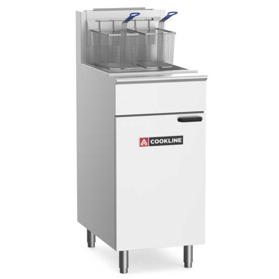 Cookline CF40-NG Commercial 40 lb Natural Gas Deep Fryer - 90,000 BTU