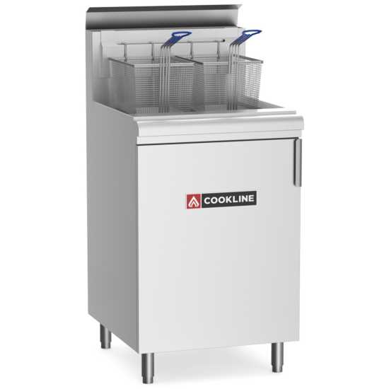 Cookline CF75-LP Commercial 75 lb Liquid Propane Deep Fryer - 170,000 BTU