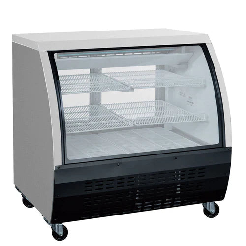 Coldline DC48-B 48" Black Curved Glass Refrigerated Deli Display Case