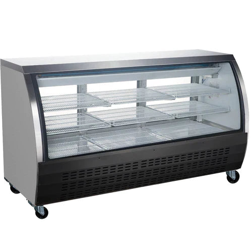 Coldline DC80-B 80" Black Curved Glass Refrigerated Deli Display Case