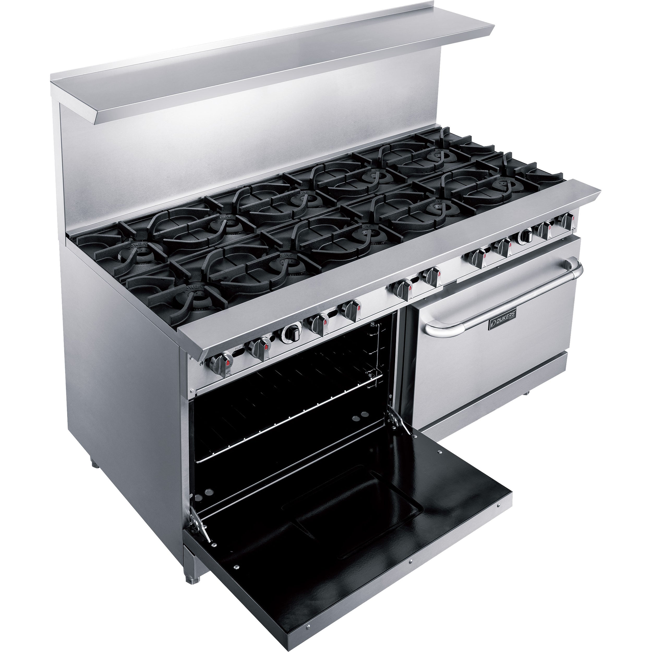 Dukers DCR60-10B 60″ Gas Range with Ten (10) Open Burners