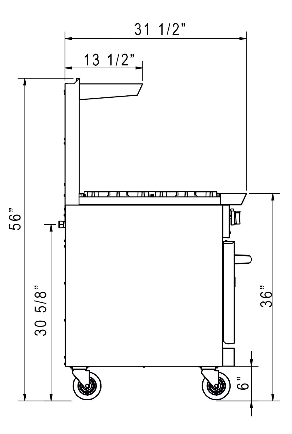 Dukers DCR60-4B36GM 60″ Gas Range with Four (4) Open Burners & 36″ Griddle