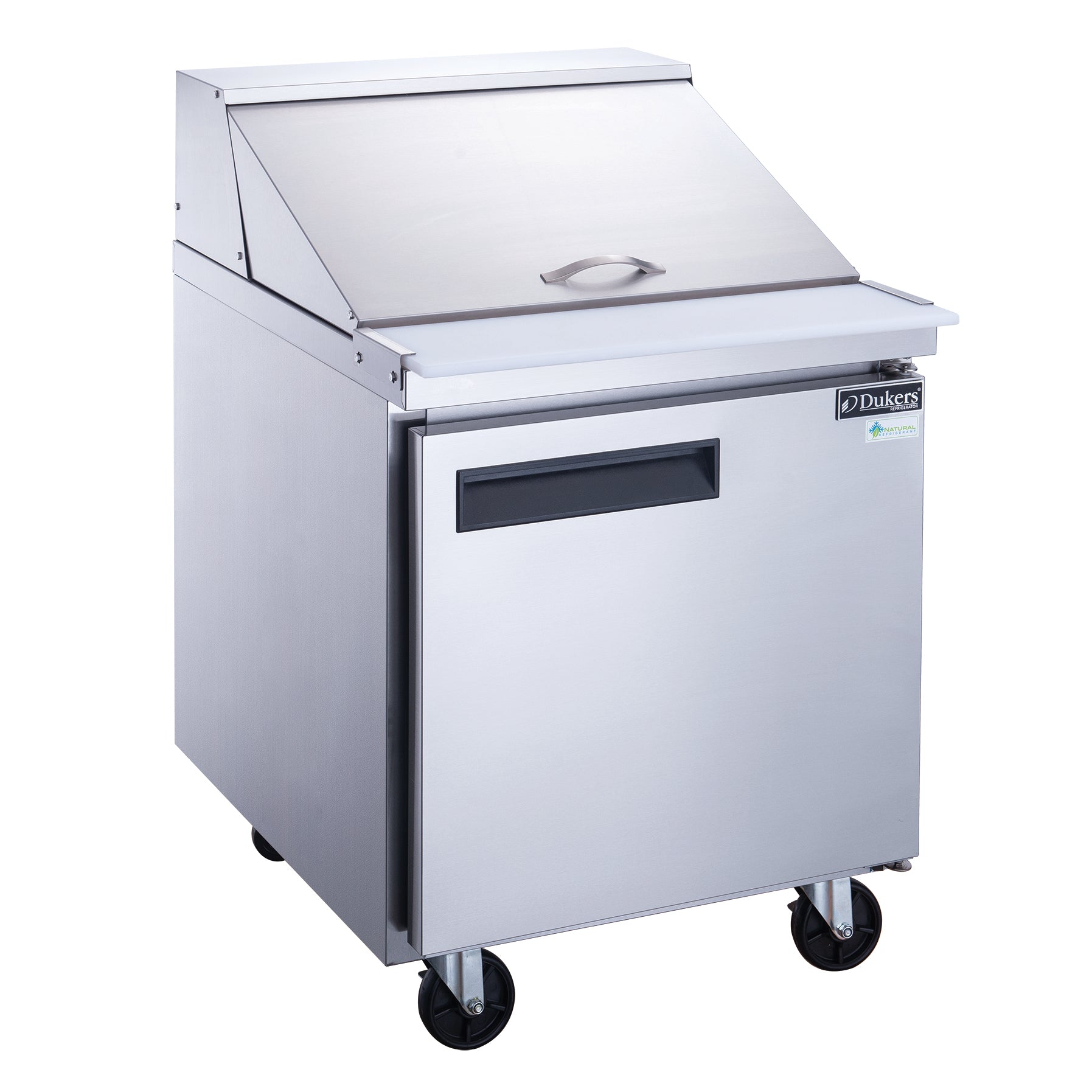 Dukers DSP29-12M-S1 1-Door Commercial Food Prep Table Refrigerator in Stainless Steel with Mega Top