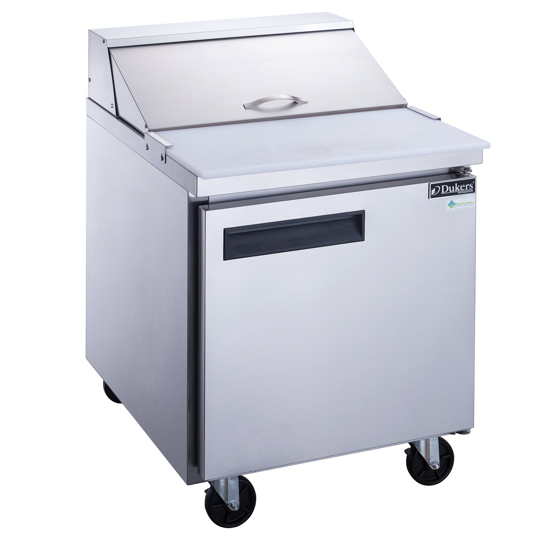 Dukers DSP29-8-S1 1-Door Commercial Food Prep Table Refrigerator in Stainless Steel