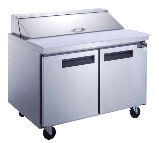 Dukers DSP60-16-S2 2-Door Commercial Food Prep Table Refrigerator in Stainless Steel