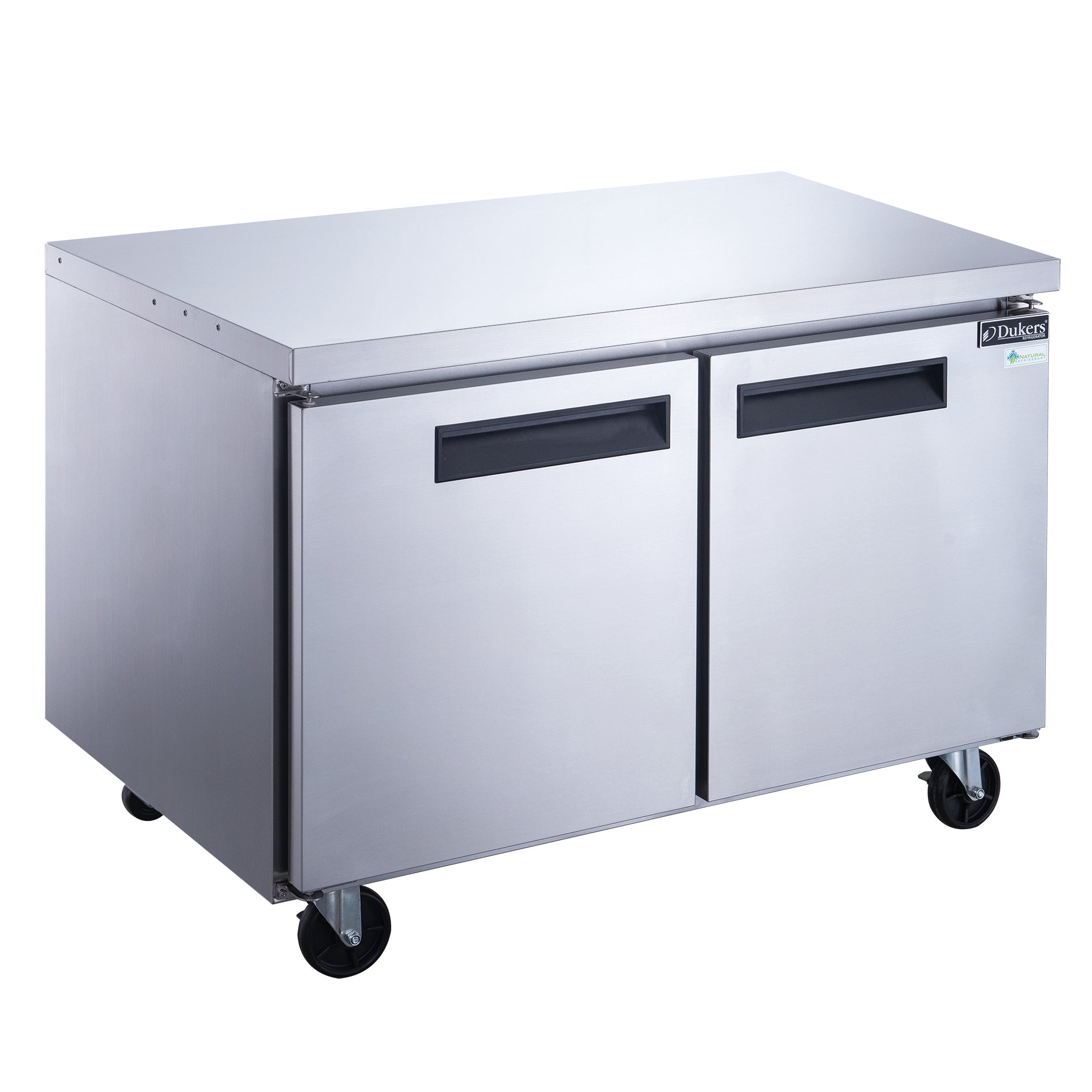 Dukers DUC60F 2-Door Undercounter Commercial Freezer in Stainless Steel