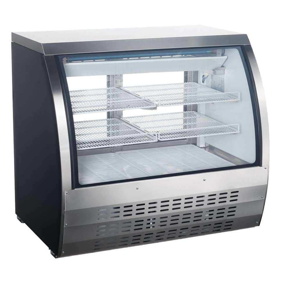 Universal  FCI-48-SC 48" Refrigerated Deli Meat Display Case, Curved Glass, Stainless Steel