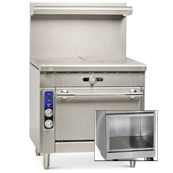 Imperial IHR-2FT-XB-LP Spec Series 36" Two 18" French Tops Open Cabinet Base Heavy Duty Liquid Propane Gas Range