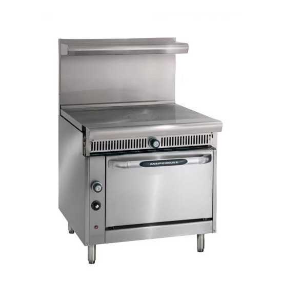 Imperial IHR-1FT-LP Spec Series 36" Modular / Countertop French Top Heavy Duty Liquid Propane Gas Range w/ Standard Oven