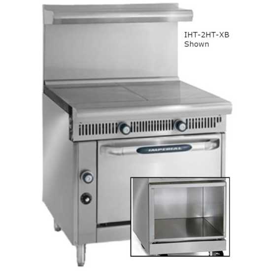 Imperial IHR-1HT-12-XB-LP Spec Series 12" Hot Top Heavy Duty Open Cabinet Base Liquid Propane Gas Range