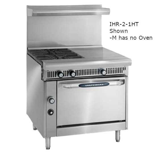 Imperial IHR-4-1HT-M-NG Spec Series 36" 4 Burner & 12" Hot Top Modular/Countertop Heavy Duty Natural Gas Range