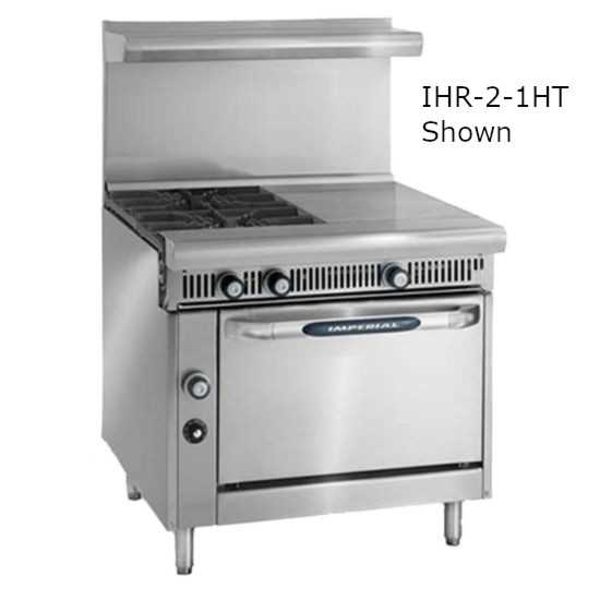 Imperial IHR-4-1HT-C-LP Spec Series 36" 4 Burner & 12" Hot Top Heavy Duty Liquid Propane Gas Range w/ Convection Oven