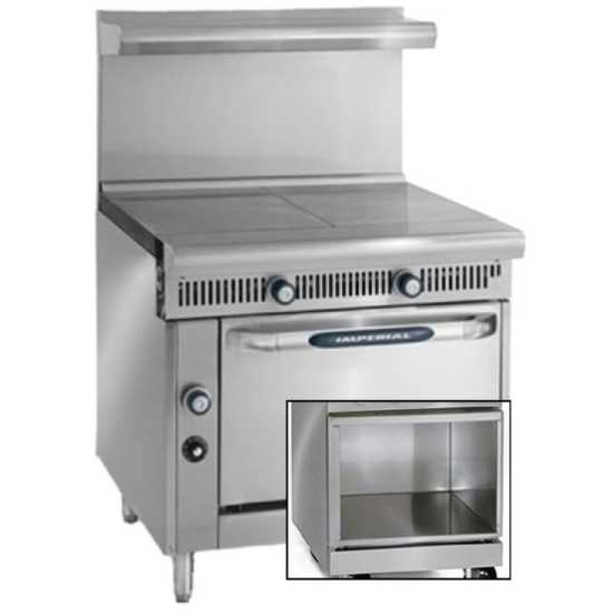 Imperial IHR-2HT-24-XB-LP Spec Series 24" 2 Hot Top Heavy Duty Open Cabinet Base Liquid Propane Gas Range