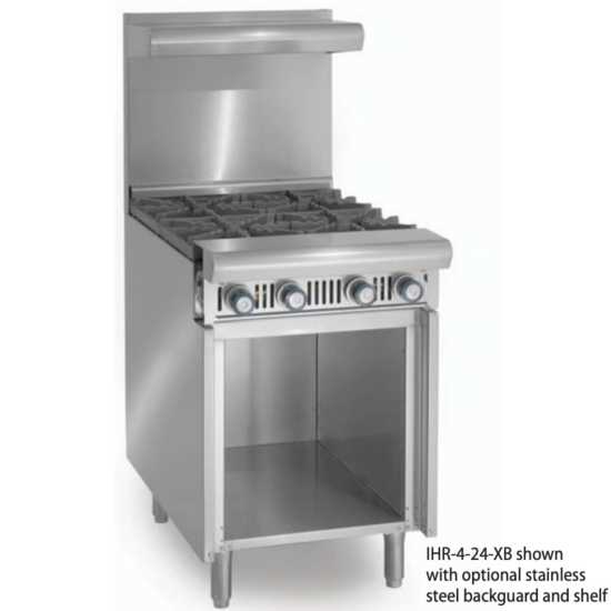 Imperial IHR-2-18-XB-LP Spec Series 18" 2 Burnter Heavy Duty Open Cabinet Base Liquid Propane Gas Range