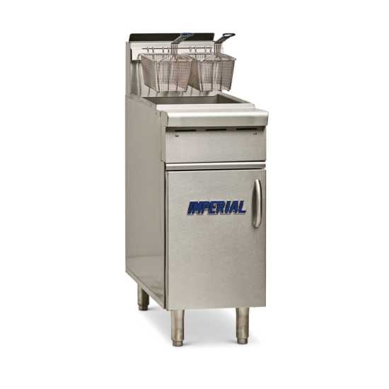 Imperial IHR-F50 15" Natural Gas Floor Model 50Lb. Capacity Fryer with Milivolt Temperature Controls