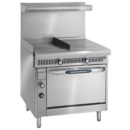 Imperial IHR-G18-1HT-NG Spec Series 36" Standard Oven Heavy Duty Natural Gas Range w/ 18" Griddle & 18" Hot Top